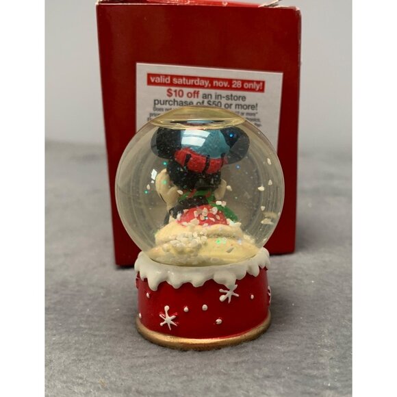 Disney Mickey Mouse 2009 Snow Globe Christmas Decoration with Glitter & Red Base - Picture 4 of 7